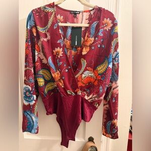 Fashion Nova Long Sleeve Bodysuit XL